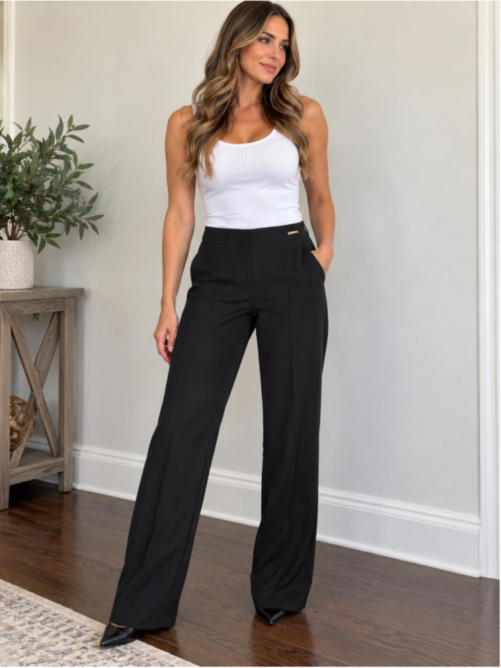 Ivanka Trump Black Wide-Leg Dress Pants – Women’s Size L
